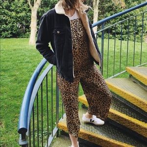Topshop  Leopard Print Jumpsuit Size L US